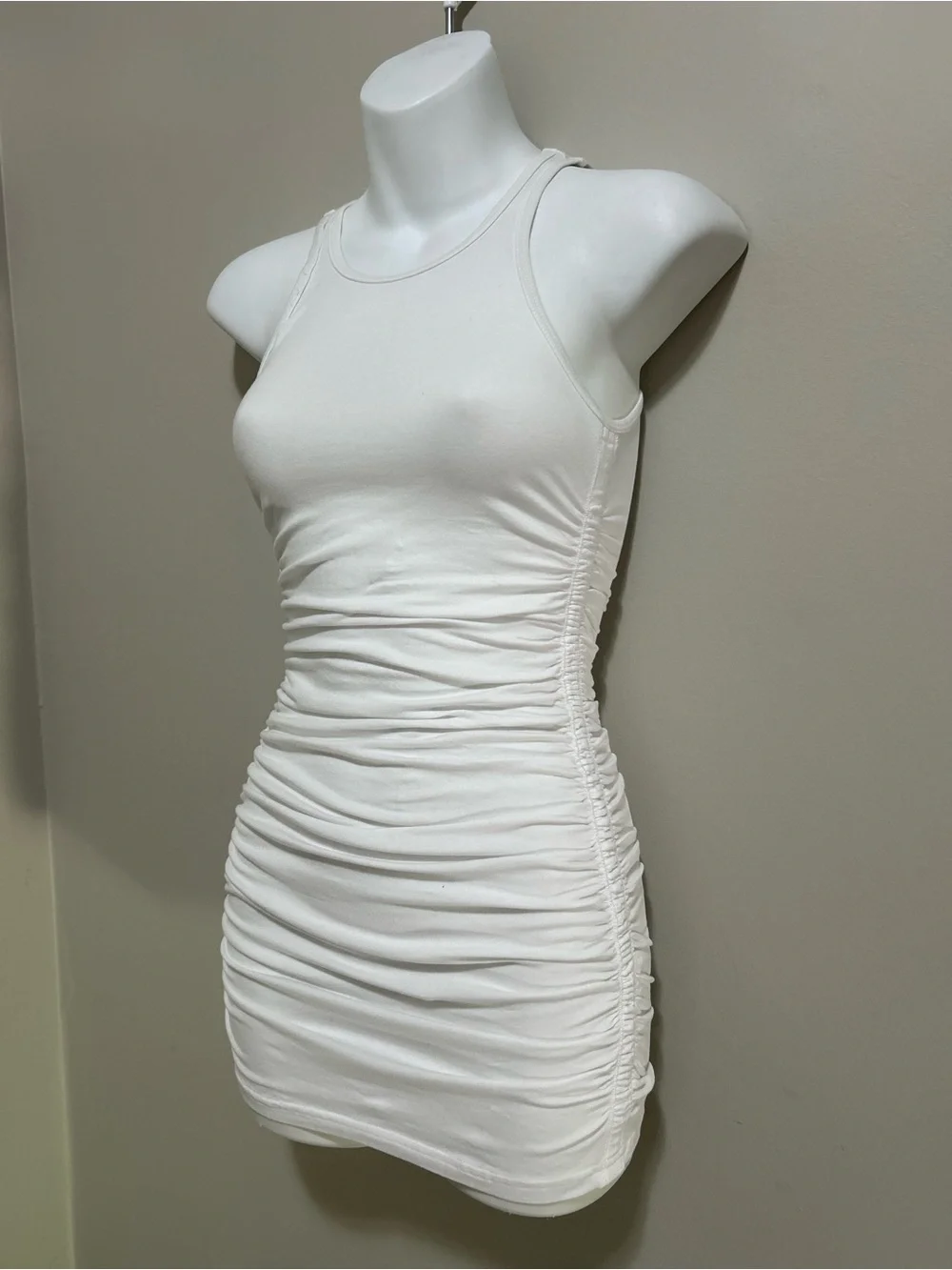 TNA White Ruched Tank Mini Dress - Picture 2 of 9